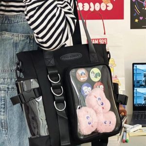 Lolita JK Ita Bag – Cute Japanese Transparent School Tote Shoulder Crossbody Handbag for Women & Girls