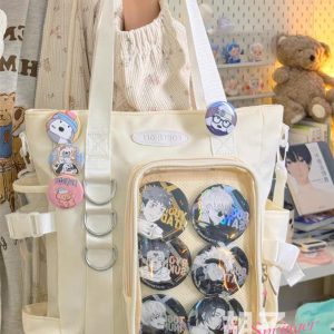 Lolita JK Ita Bag – Cute Japanese Transparent School Tote Shoulder Crossbody Handbag for Women & Girls