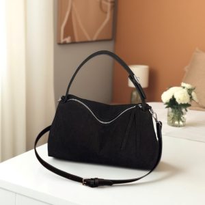 Matte Leather Handbag, Women Minimalist Crossbody, Black Leather Shoulder Bag, Women Gift Idea, Women's Elegant Wallet, Minimalist Purse