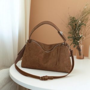 Matte Leather Handbag, Women Minimalist Crossbody, Black Leather Shoulder Bag, Women Gift Idea, Women's Elegant Wallet, Minimalist Purse