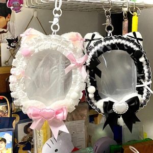 Mini Doll Ita Bag 10cm Display Case | Transparent PVC Keychain Bag | Cute Lace Anime Storage for Small Dolls