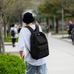 Minimalist Canvas Backpack, Personalized Lightweight School Bag for Teens, Casual Daypack with Side Pockets for Work, Travel & Daily Use