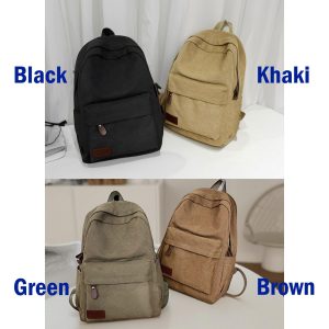 Minimalist Canvas Backpack, Personalized Lightweight School Bag for Teens, Casual Daypack with Side Pockets for Work, Travel & Daily Use