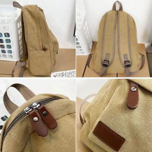 Minimalist Canvas Backpack, Personalized Lightweight School Bag for Teens, Casual Daypack with Side Pockets for Work, Travel & Daily Use