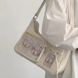Minimalist Shoulder Bag Vintage Y2K Purse Kawaii Handbag for Collectibles & Daily Use Gift for Kpop Lover