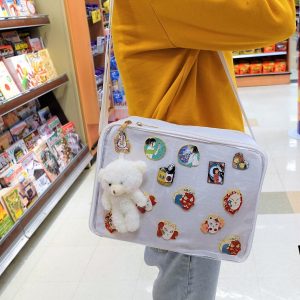 Multi-Color Ita Bag Crossbody with Insert, Anime Ita Bag, ita messenger bag, Window Bag, Pin Display Bag, Pin Purse, Itabag.