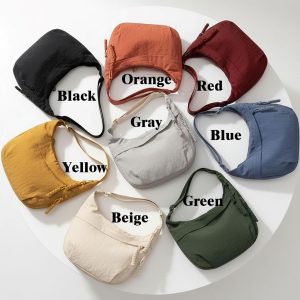 Nylon Crossbody Bag-Lightweight Personalized Bag, Simple Shoulder Bag, Dumpling Bag, Multi-Pocket Solid Color Bag, Gify For Her,Everyday Bag