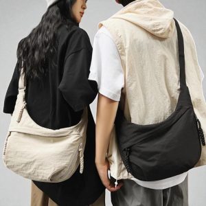 Nylon Crossbody Bag: Unisex High Capacity Messenger Tote
