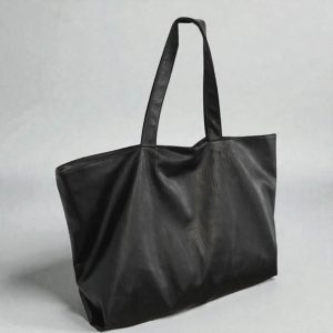 Oversized Lightweight Tote Bag – Soft Leather Shoulder Purse, Large Capacity Unisex