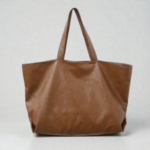 Oversized Lightweight Tote Bag – Soft Leather Shoulder Purse, Large Capacity Unisex