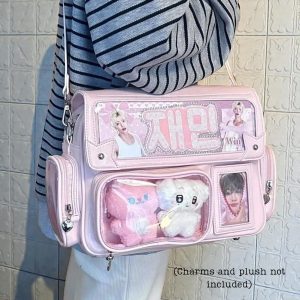 Pastel Ita Bag Backpack Cute Plush Kawaii Anime Ita Carry Bag Everyday School tote Japanese Style Fashion