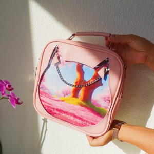 Pattern Insert Cat Ita Bag Backpack, Crossbody, Shoulder Bag. 3-Way Anime Pin Display Bag, Crossbody Ita Purse Cute Kawaii Window Itabag.