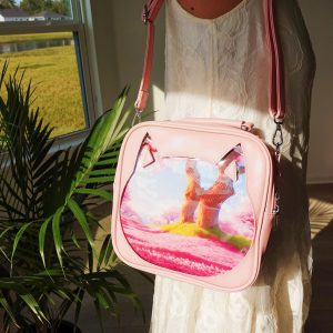 Pattern Insert Cat Ita Bag Backpack, Crossbody, Shoulder Bag. 3-Way Anime Pin Display Bag, Crossbody Ita Purse Cute Kawaii Window Itabag.