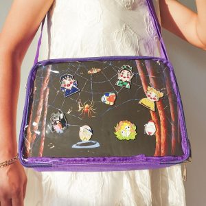 Pattern Insert Ita Bag Crossbody, Clear Window Shoulder Messenger Bag, Anime Pin Display Purse, Itabag for Collectors & Cosplay.