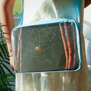 Pattern Insert Ita Bag Crossbody, Clear Window Shoulder Messenger Bag, Anime Pin Display Purse, Itabag for Collectors & Cosplay.