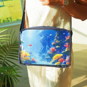 Pattern Insert Ita Bag Crossbody, Clear Window Shoulder Messenger Bag, Anime Pin Display Purse, Itabag for Collectors & Cosplay.