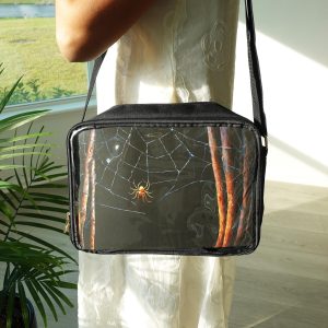 Pattern Insert Ita Bag Crossbody, Clear Window Shoulder Messenger Bag, Anime Pin Display Purse, Itabag for Collectors & Cosplay.