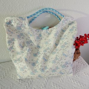 Personalized Bunny Bear Tote Bag with Name Embroidery, Cute Canvas Bag, kawaii Custom Gift for Her, Kids Book Bag, Easter Bunny Totes