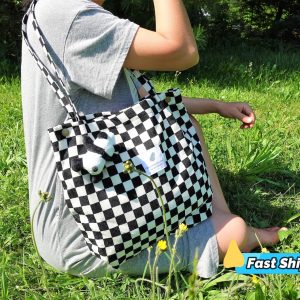 Personalized Corduroy Tote Bag: Embroidered Initial, Soft Fabric