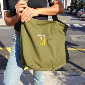 Personalized Embroidered Canvas Tote Bag: Custom Name Crossbody Purse