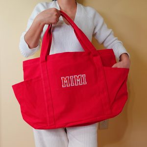 Personalized Extra large Canvas Tote Bag, Work and Travel Computer Bag, Large Shopping Bag with Zipper and Pocket