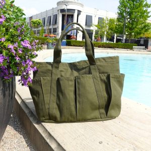 Personalized Extra large Canvas Tote Bag, Work and Travel Computer Bag, Large Shopping Bag with Zipper and Pocket