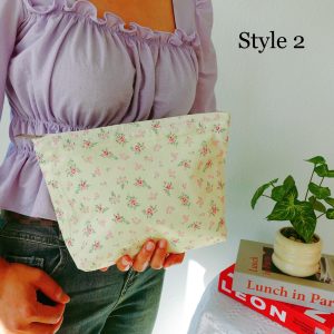 Personalized Floral Makeup Bag, Custom Name Cosmetic Pouch, Vintage Flower Toiletry Bag, Bridesmaid Gift, Travel Zipper Pouch, Canvas Makeup