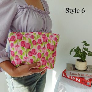 Personalized Floral Makeup Bag, Custom Name Cosmetic Pouch, Vintage Flower Toiletry Bag, Bridesmaid Gift, Travel Zipper Pouch, Canvas Makeup