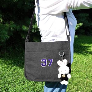 Personalized Japanese Canvas Crossbody Bag: Initial Market Bag