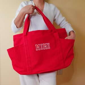 Personalized Large Canvas Tote Bag: Chic Zippered Beach Bag with Pockets