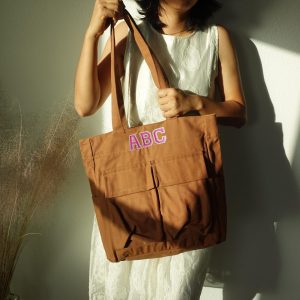 Personalized large Canvas Tote Bag, Work and Travel Computer Bag, Large Shopping Bag with Zipper and Pockets, Duffle Shoulder Bags.