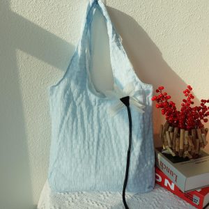 Personalized Tote Bag with Flower Pin, Lightweight Large Shoulder Bag, Soft Reusable Grocery Bag, Kawaii Aesthetic Gift for Women.