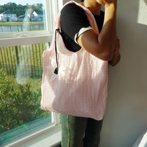 Personalized Tote Bag with Flower Pin, Lightweight Large Shoulder Bag, Soft Reusable Grocery Bag, Kawaii Aesthetic Gift for Women.