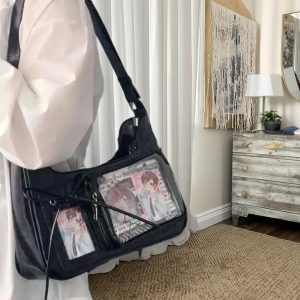 Pin Display Bags For Women, Sweet Style Crossbody,Clear Window Bag, Pin Display Bag, Ita Crossbody Bag, Kawaii Itabag Cosplay, Messenger Bag