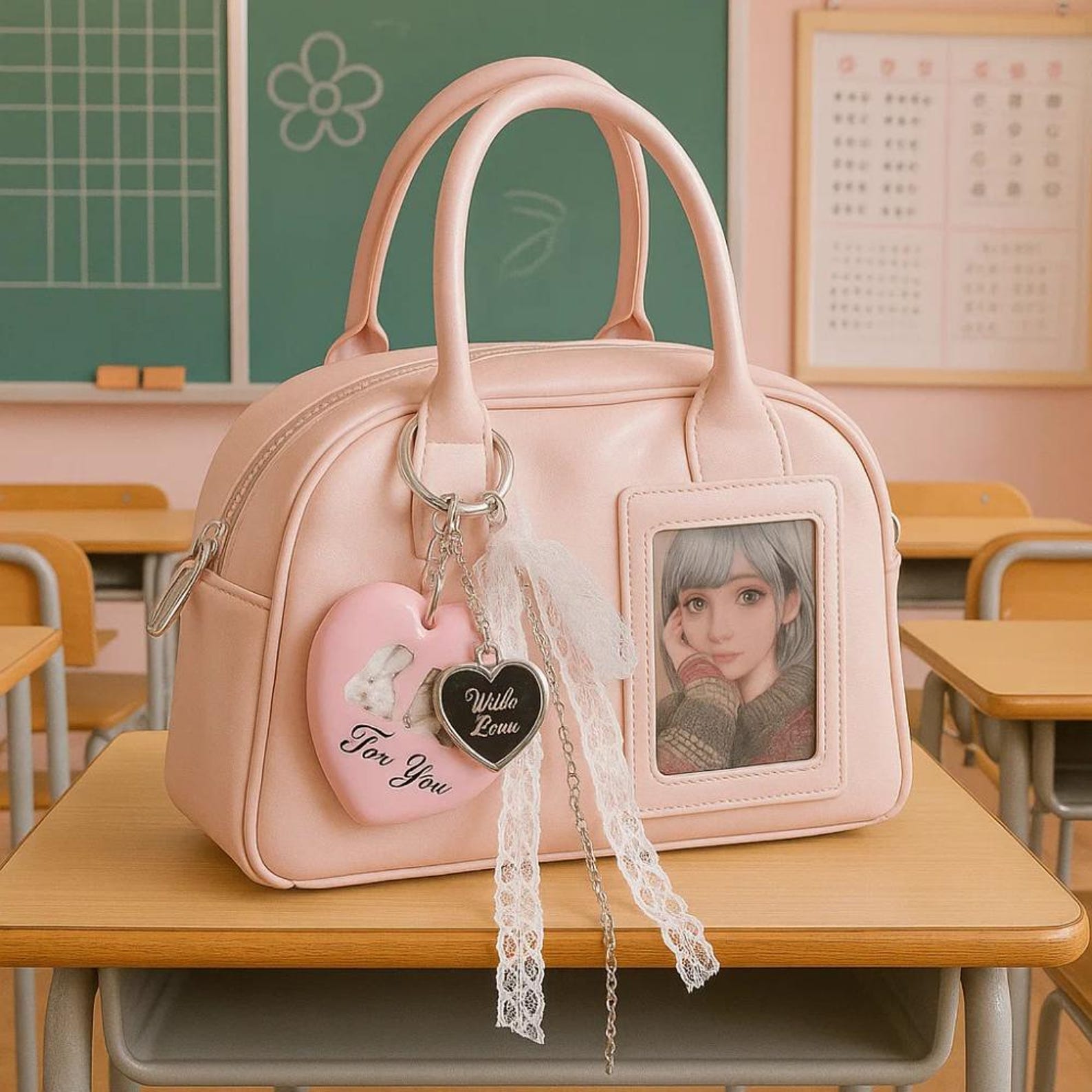Pink Ita Bag – Kawaii Retro Pillow Crossbody Handbag