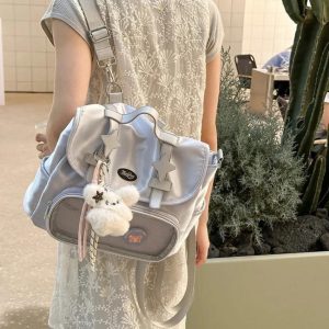 Plaid Ita Bag | Floral Print Crossbody, Kawaii Display Backpack