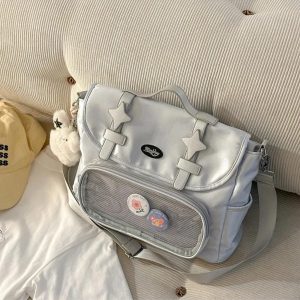 Plaid Ita Bag | Floral Print Crossbody, Kawaii Display Backpack