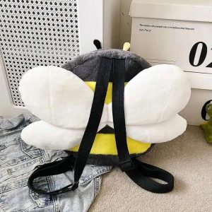Plush Bee Ita Backpack – Kawaii Y2K Transparent Pocket