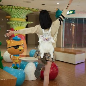 Plush Cat Doll Backpack Cute Fluffy Kawaii Rucksack