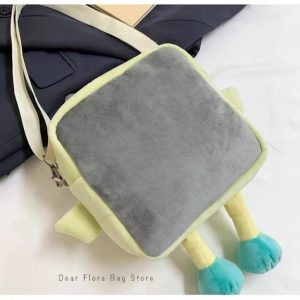 Plush Cat Ita Bag – Kawaii Square Transparent Crossbody Shoulder Handbag for Women
