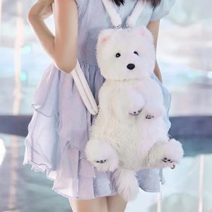 Plush Puppy Backpack Cute Dog Mini Bag Harajuku Kawaii Soft Animal Backpack Women