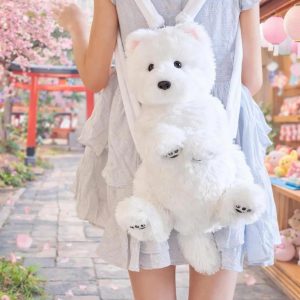 Plush Puppy Backpack Cute Dog Mini Bag Harajuku Kawaii Soft Animal Backpack Women