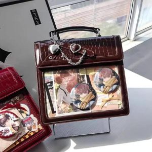 Premium Gothic Ita Backpack – Kawaii Lolita Crossbody Shoulder Bag with Transparent Display for Pins & Charms
