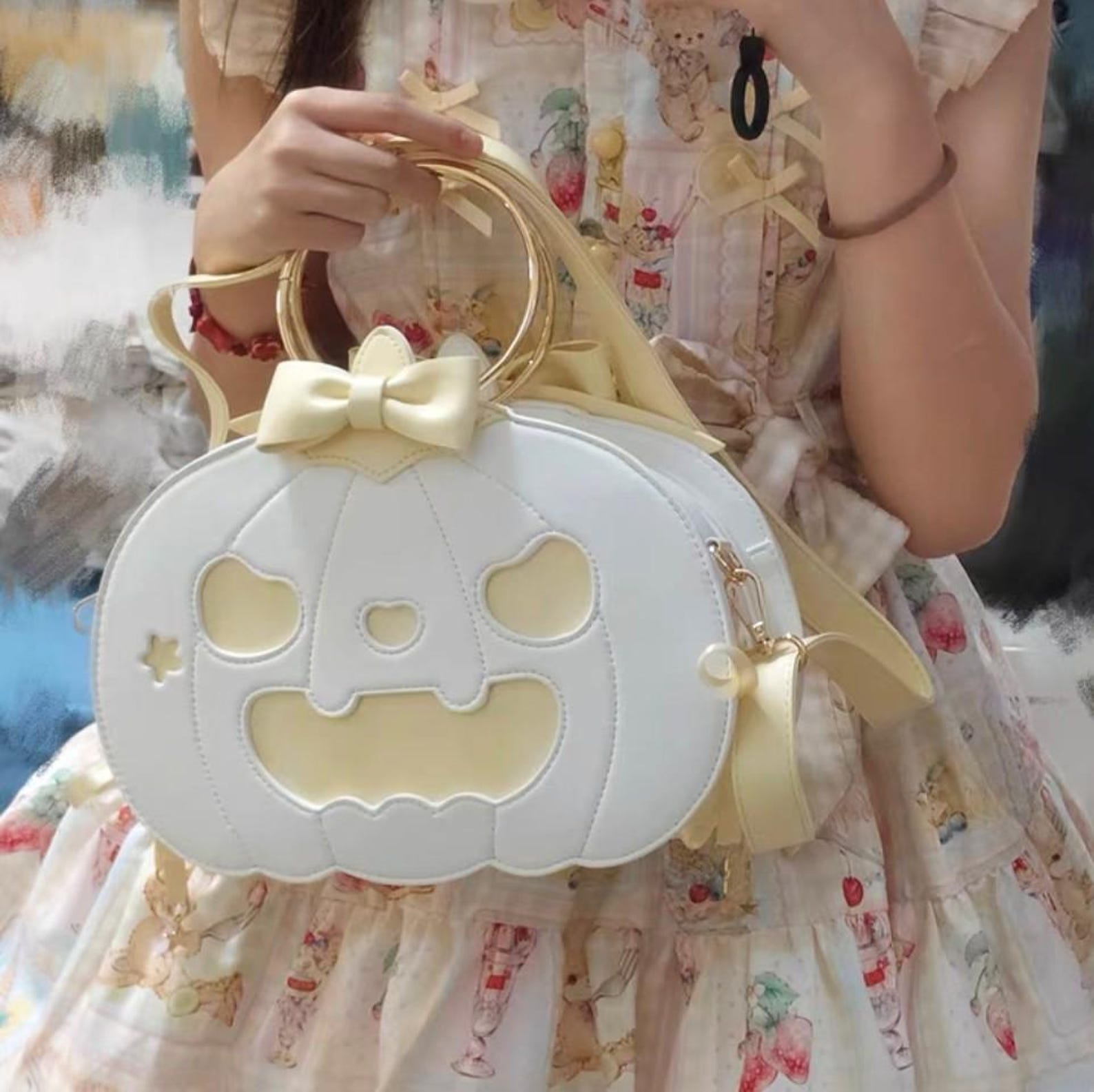Pumpkin Ita Bag, Cute Halloween Display Bag for Pins, Crossbody/Shoulder/Handbag, Kawaii Cosplay Purse, Otaku Insert Organizer