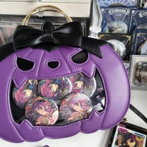 Pumpkin Ita Bag – Halloween Lolita Crossbody Shoulder Handbag with Bow Design Gothic Harajuku Purse for Women