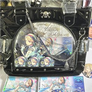 Punk Clear Doll Shoulder Bag Metal Skull Chain Lolita Totes