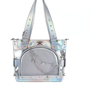 Punk Clear Doll Shoulder Bag Metal Skull Chain Lolita Totes