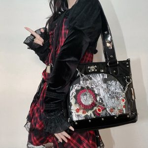 Punk Clear Doll Shoulder Bag Metal Skull Chain Lolita Totes