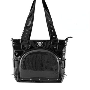 Punk Clear Doll Shoulder Bag Metal Skull Chain Lolita Totes