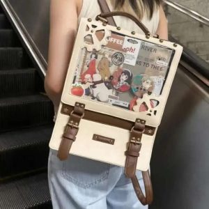 Punk Ita Backpack – Harajuku Vintage Kawaii Transparent Rucksack for Anime Pins & Charms